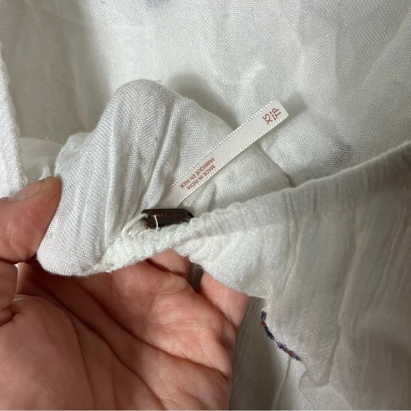 Free People Embroidered Oxford Swing Cut Out Mini Dress XS - Picture 7 of 7